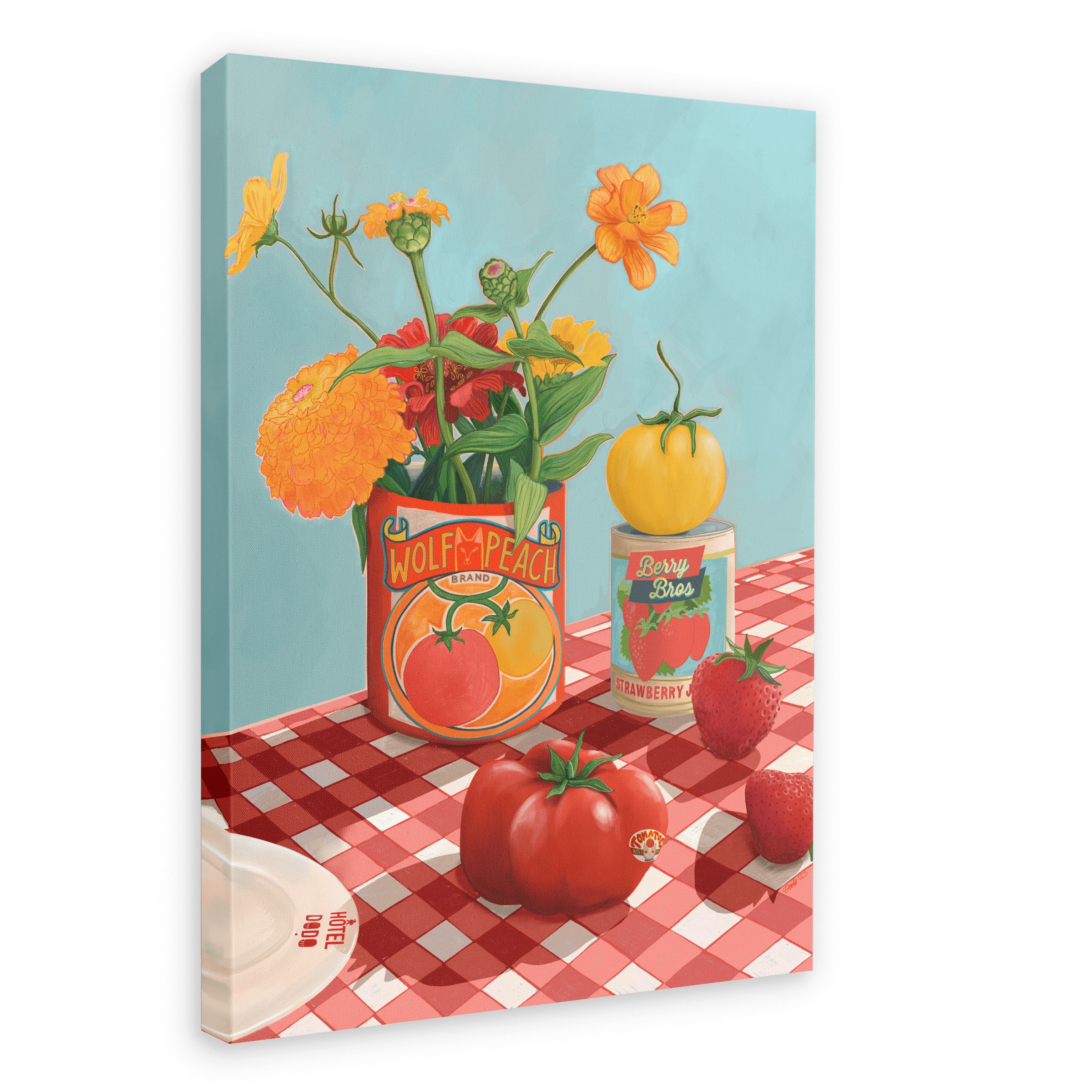 You Say Tomato I Say Wolf Peach Giclée Canvas Print Hôtel Dodo 28"x40"(70x100 cm) Canvas Print
