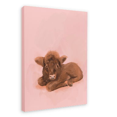 Baby Kyloe Giclée Canvas Print Food Fur & Feathers 28"x40"(70x100 cm) Canvas Print