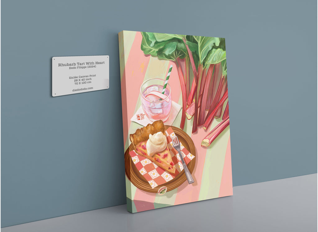 Rhubarb Tart With Heart Giclée Canvas Print Hôtel Dodo 28"x40"(70x100 cm) Canvas Print