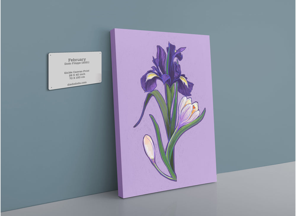 February Canvas Print Birthday Blooms 28"x40"(70x100 cm) Canvas Print