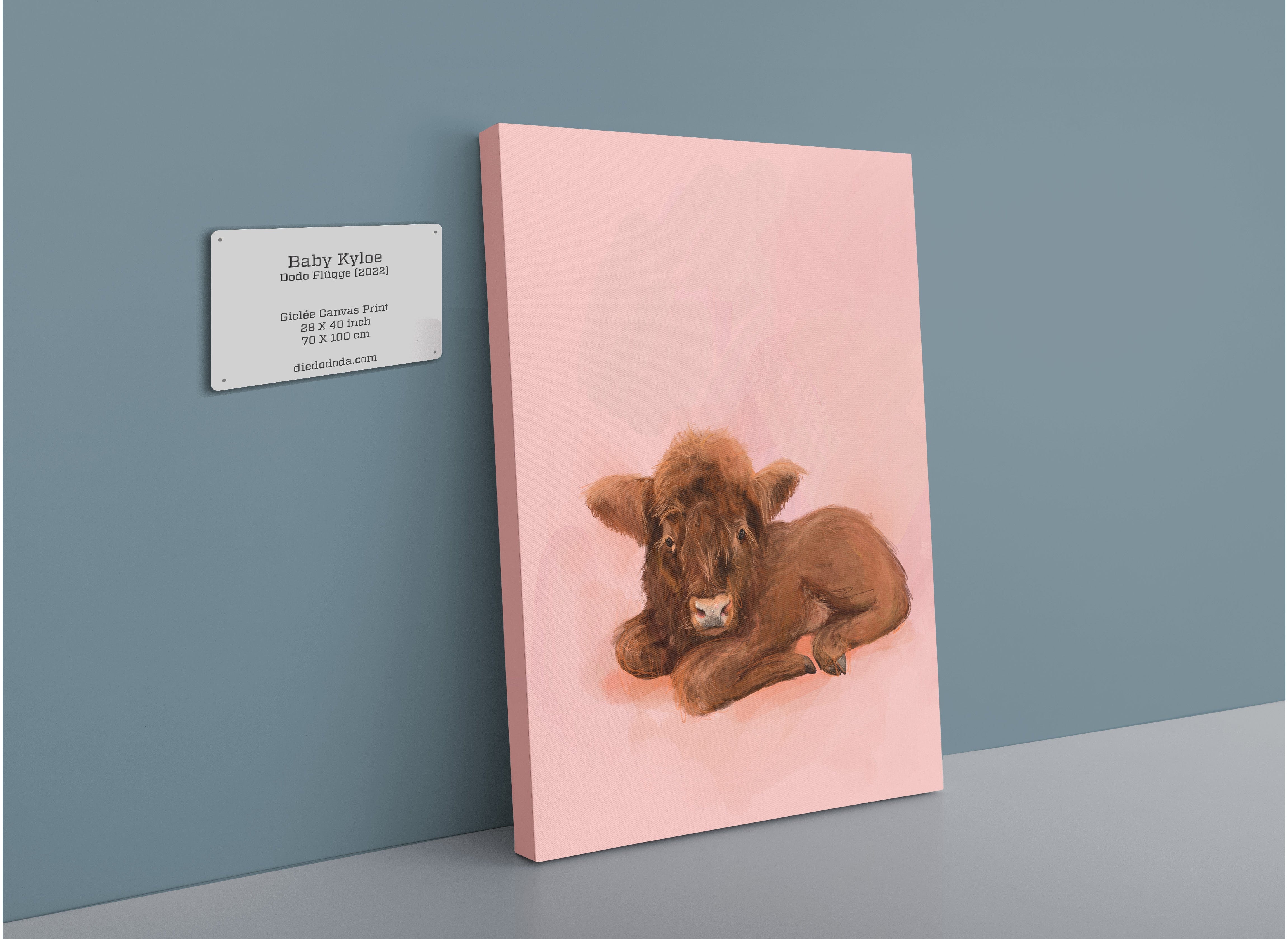 Baby Kyloe Giclée Canvas Print Food Fur & Feathers 28"x40"(70x100 cm) Canvas Print