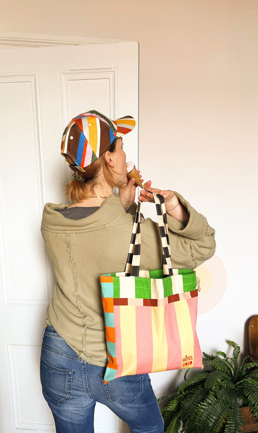 Jolly Stripe Takeaway Tote Bag Bags by diedododa Bag