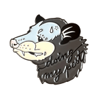 The Doing My Pest Pin by Pins by diedododa features an opossum's head with sweat drops and "doing my pest" across its fur—ideal for quirky enamel pin lovers or pest-themed pin collectors.