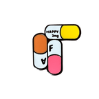 Happy AF Pill Pin Pins by diedododa Pin