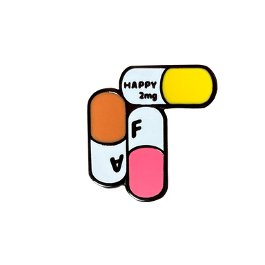 Happy AF Pill Pin Pins by diedododa Pin