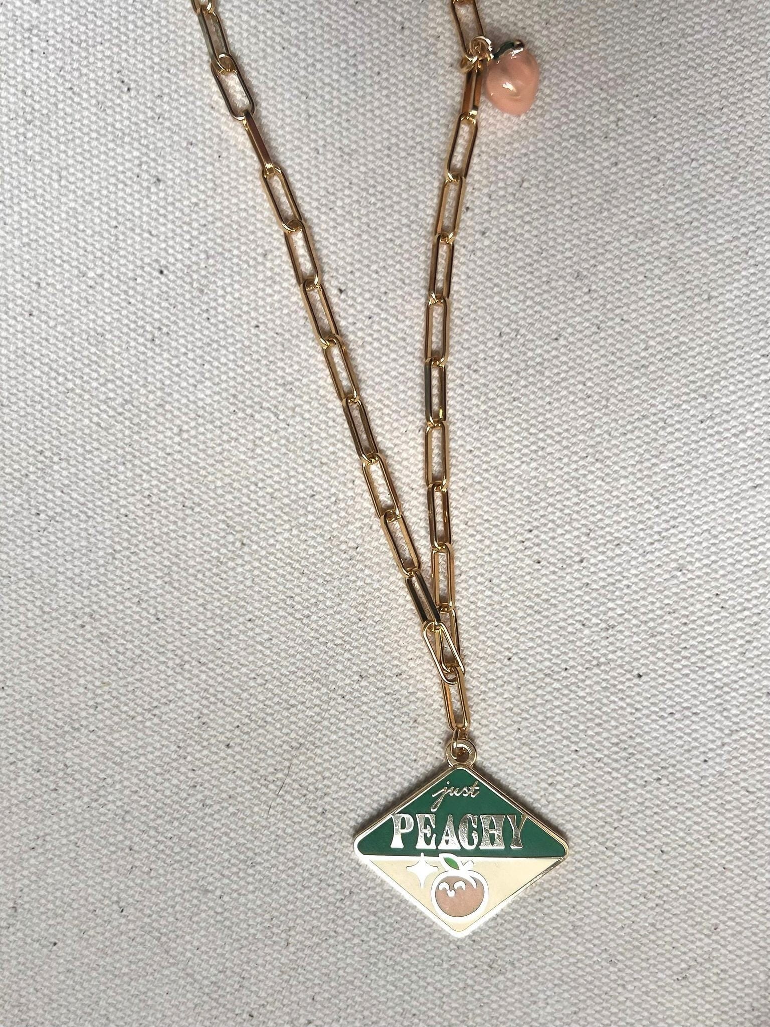 Just Peachy Necklace Necklaces Style 1 - Medium paperclip chain: 60cm (ca.24”) Necklace