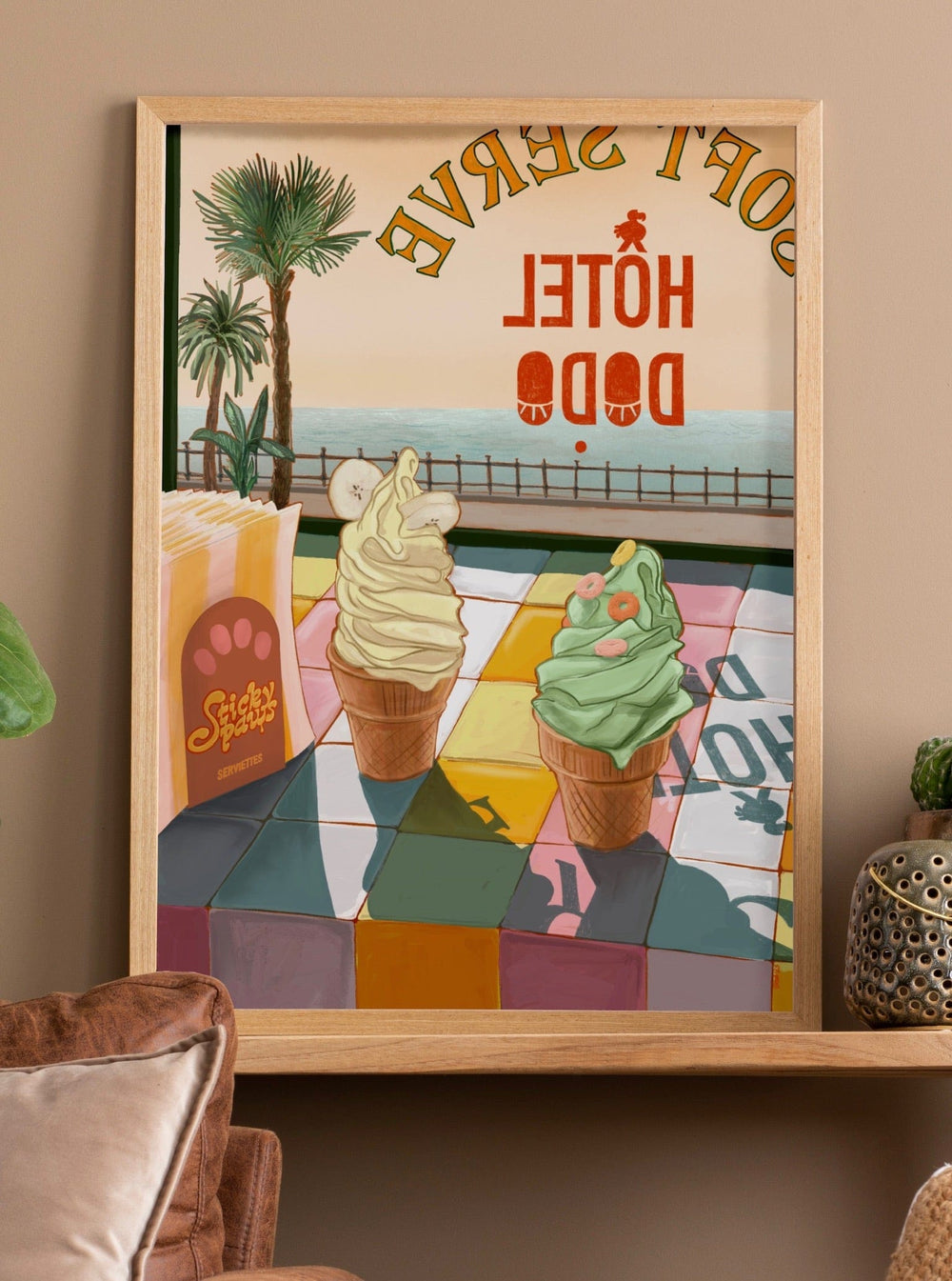 Seaside Soft Serve Giclée Art Print Hôtel Dodo Art Print