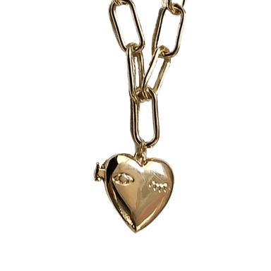 Wink Heart Locket Necklace Necklaces Necklace