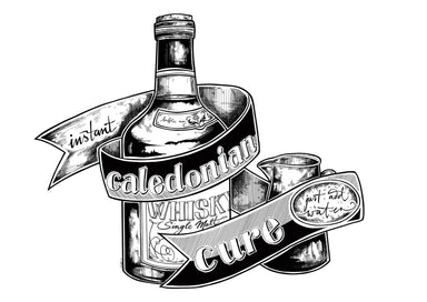 Caledonian Cure Matte Art Print Potion & Poison Bottles Art Print