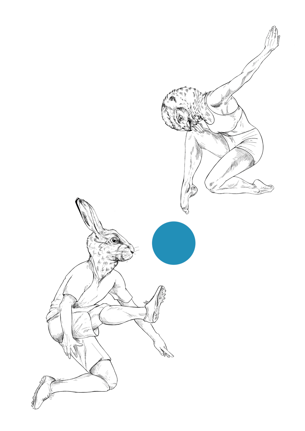 Hare vs Kestrel Matte Art Print Dancers Art Print