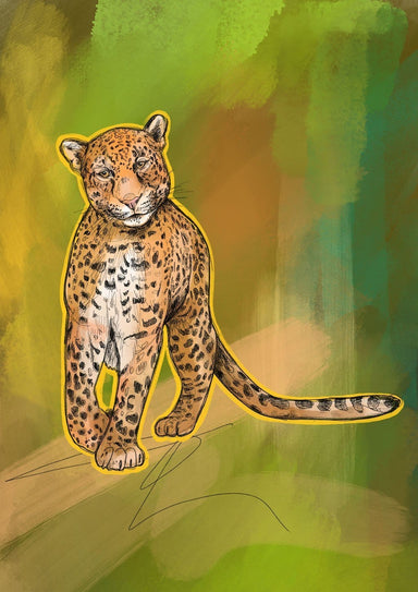 Le Opard Giclée Art Print Leovely Leopards Art Print
