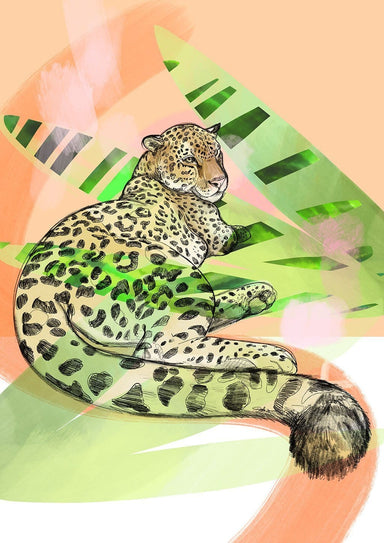 Lounge Leopard Giclée Art Print Leovely Leopards Art Print