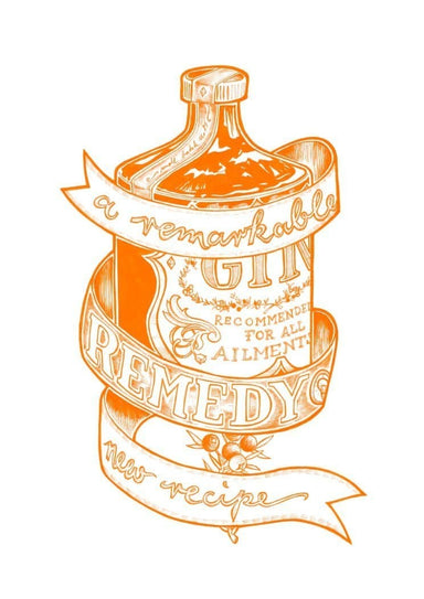Orange Remarkable Remedy Matte Art Print Potion & Poison Bottles Art Print