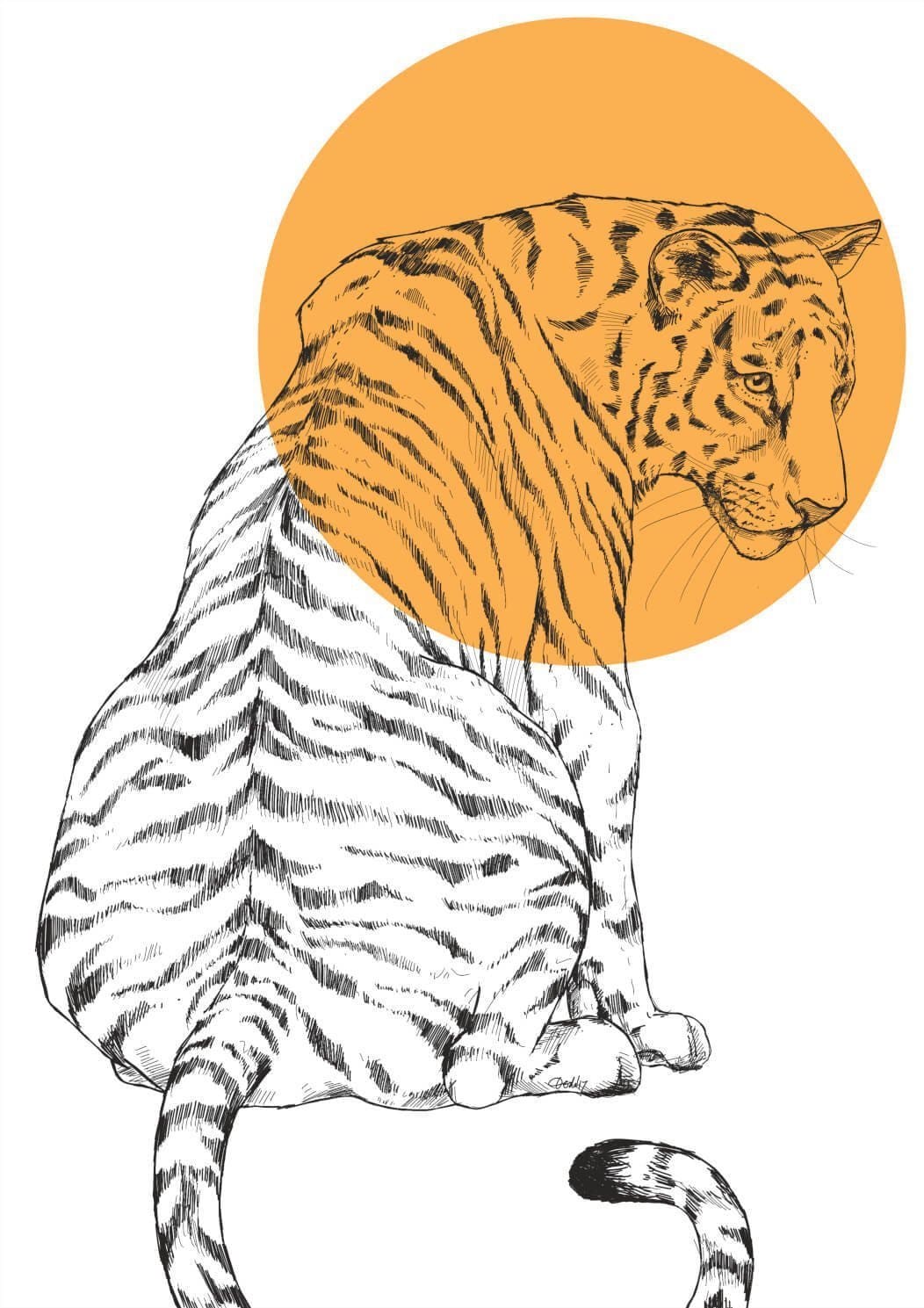Tiger Matte Art Print Cats & Dots Art Print