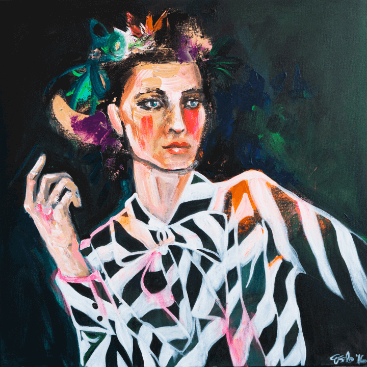 Party Crasher Giclée Art Print Fine Art Square GIclee Art Print