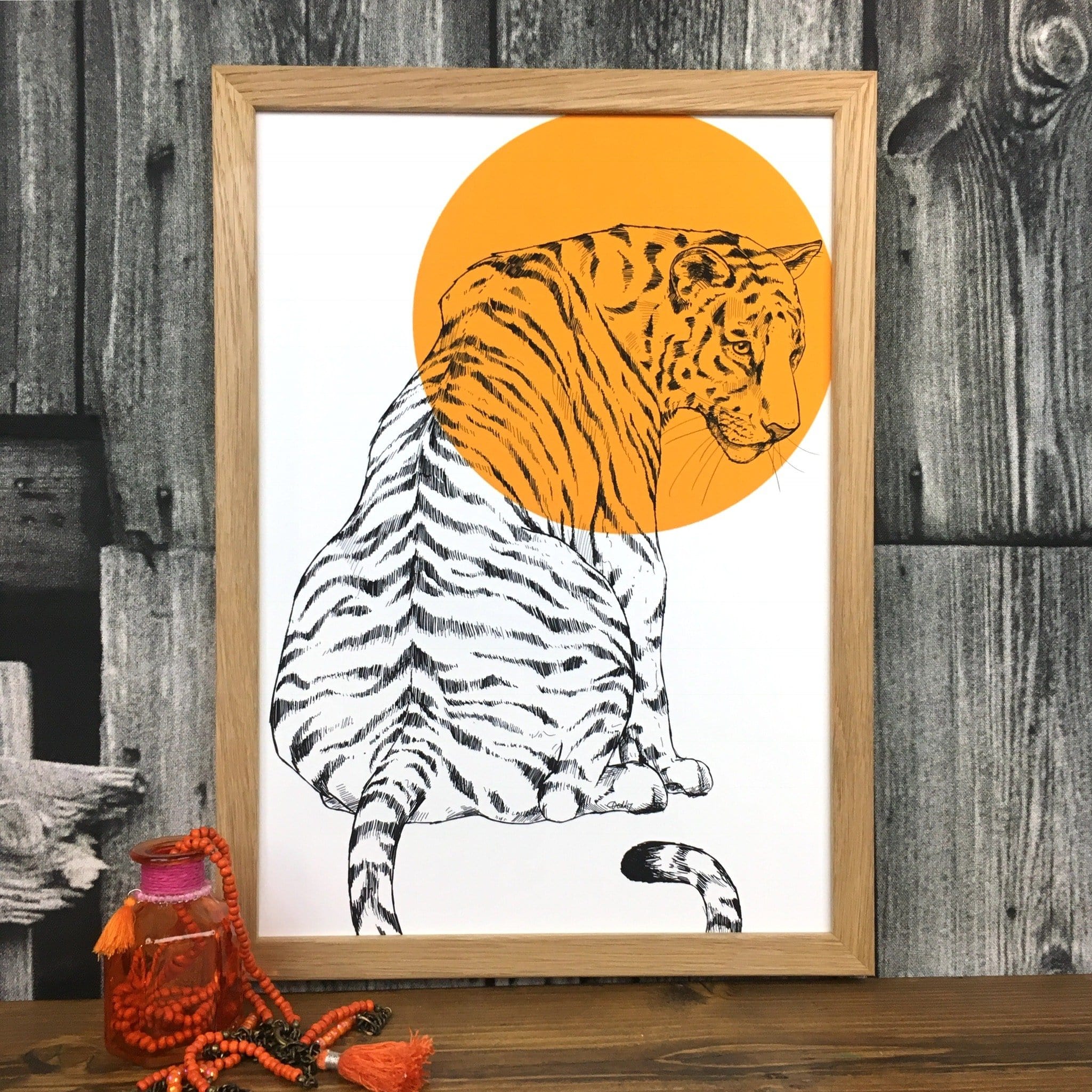 Tiger Matte Art Print Cats & Dots A3 (29.7 X 42 cm) Art Print