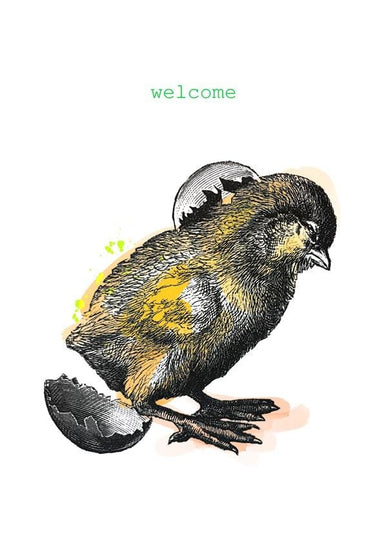 Welcome Chick Greeting Card Telegram Greeting Cards Card