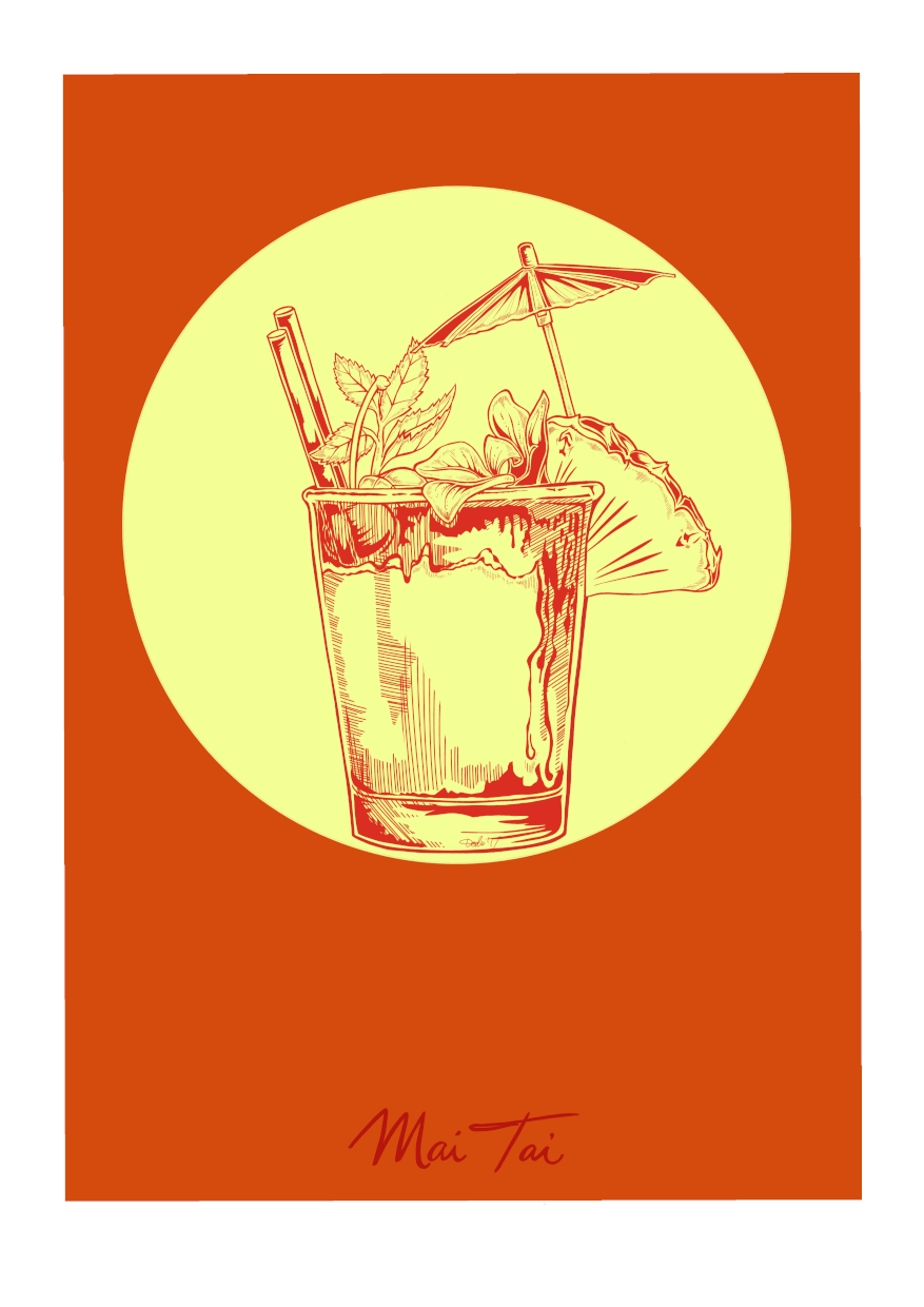 Mai Tai 36X24 inch Canvas Print Cocktail Cavalcade 36X24