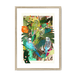 Blooming Budgerigars Framed with a Mount Print The Gathering A3 Portrait / Natural Frame Mounted Print