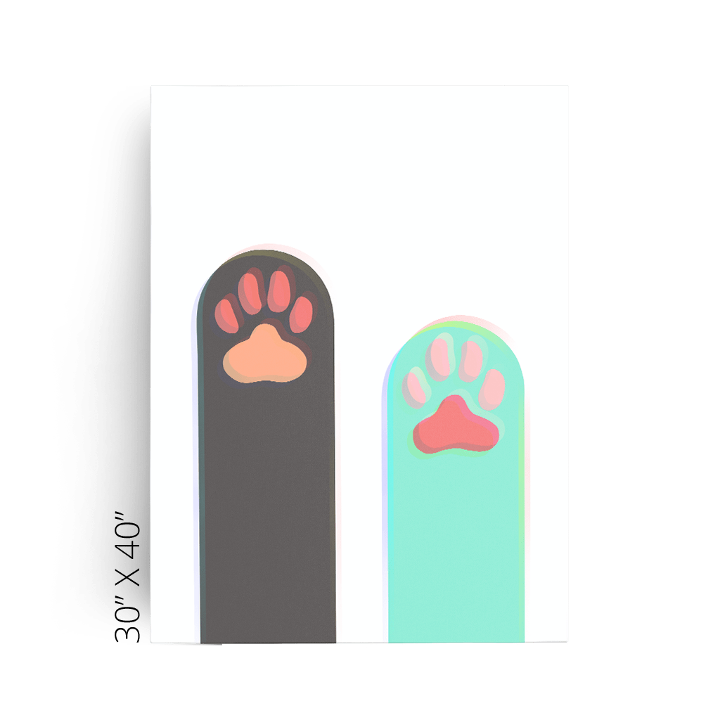 Paws Up Matte Canvas Print Cat Cafe Canvas Print