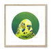 Green Budgie Framed & Mounted Print Exotic Bird Paintings 20"x20" / Natural Frame Mounted Print
