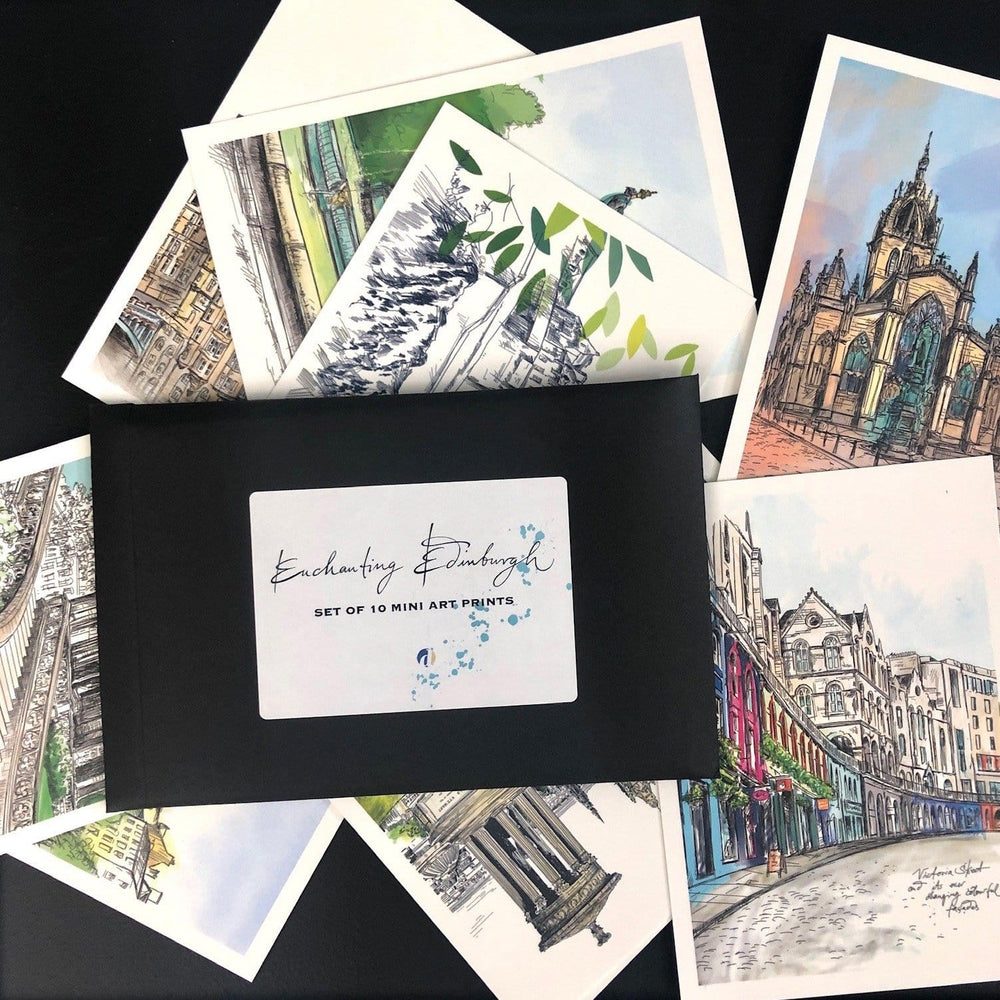 Enchanting Edinburgh Mini Art Print Set Essential Edinburgh mini print set