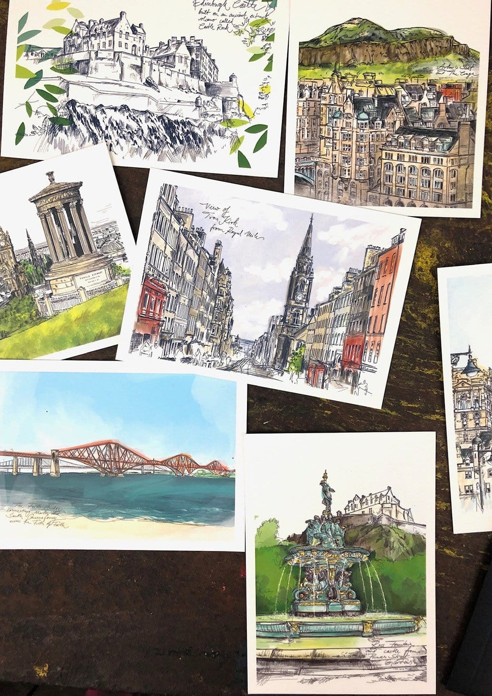 Enchanting Edinburgh Mini Art Print Set Essential Edinburgh mini print set