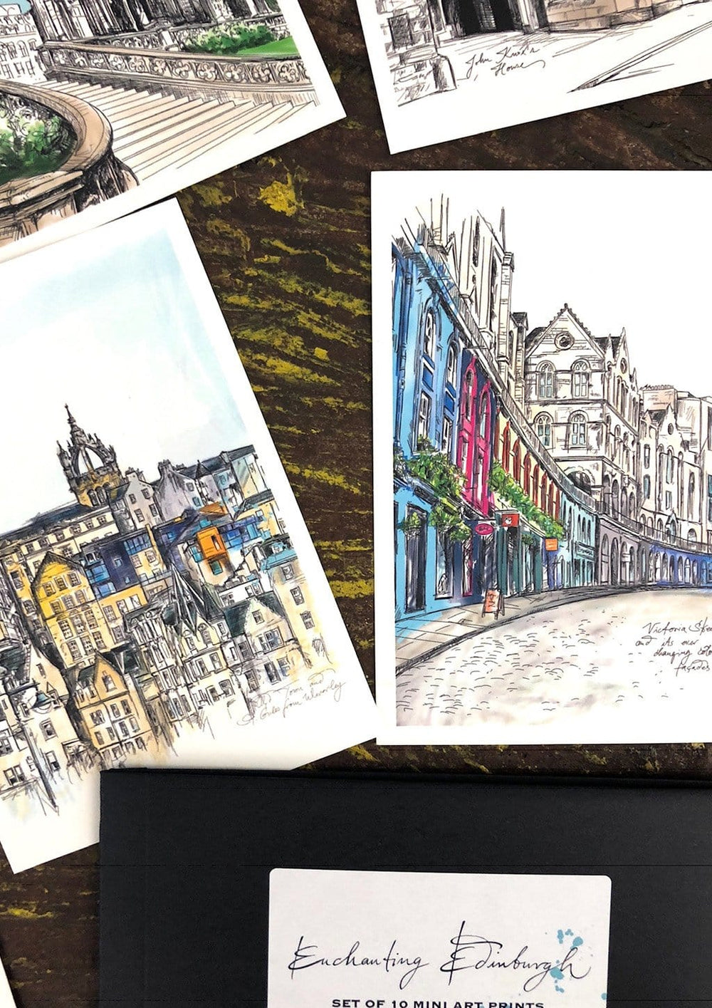 Enchanting Edinburgh Mini Art Print Set Essential Edinburgh mini print set