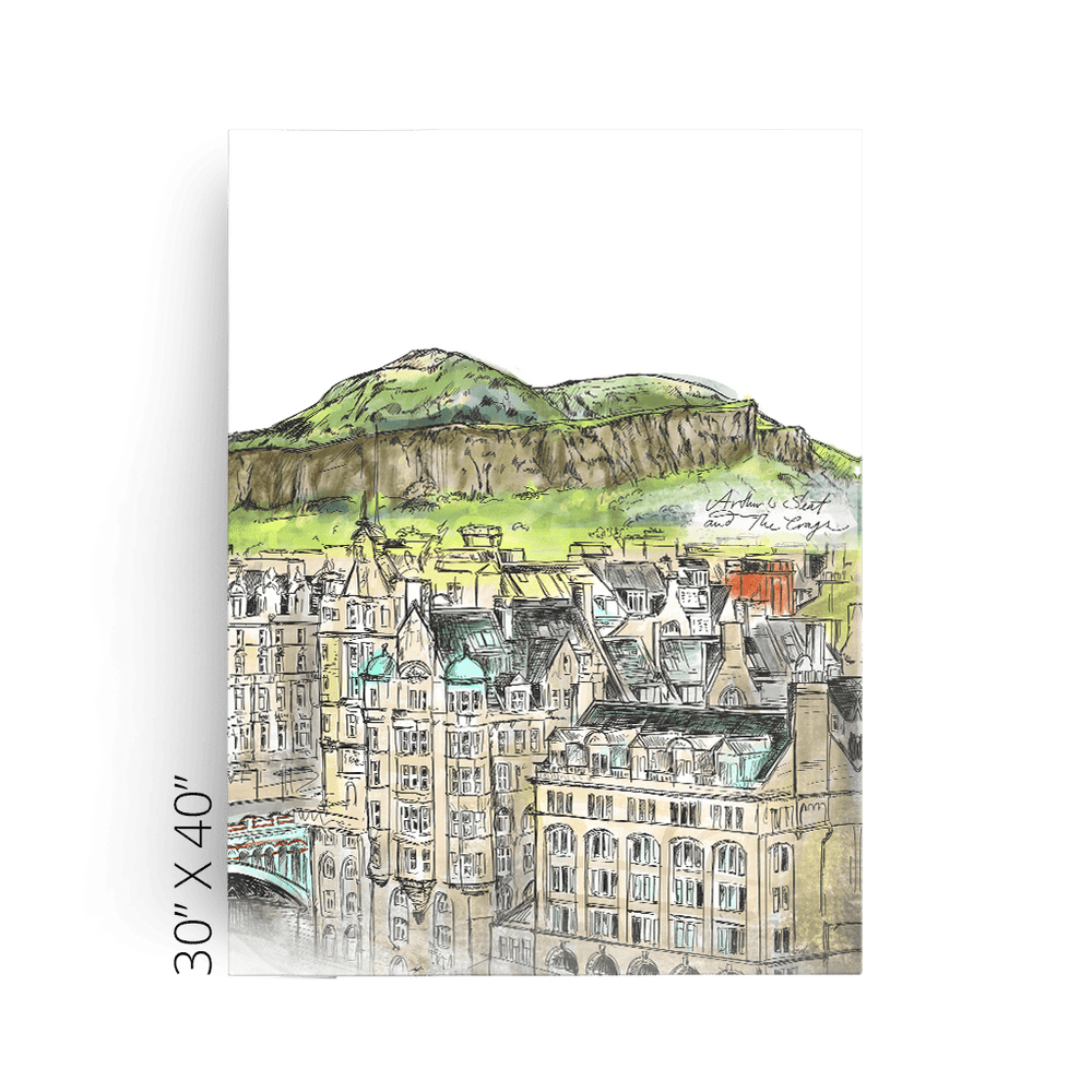Arthurs Seat & The Crags Matte Canvas Print Essential Edinburgh 30" X 40" Canvas Print