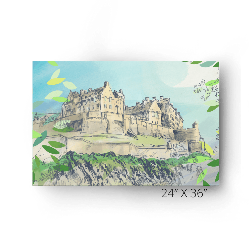 Edinburgh Castle Matte Canvas Print Essential Edinburgh 24" X 36" Canvas Print