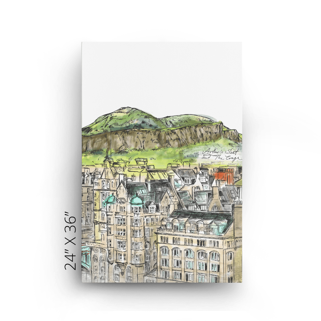 Arthurs Seat & The Crags Matte Canvas Print Essential Edinburgh 24" X 36" Canvas Print