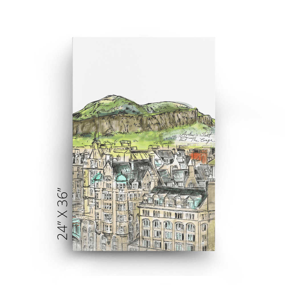 Arthurs Seat & The Crags Matte Canvas Print Essential Edinburgh 24" X 36" Canvas Print