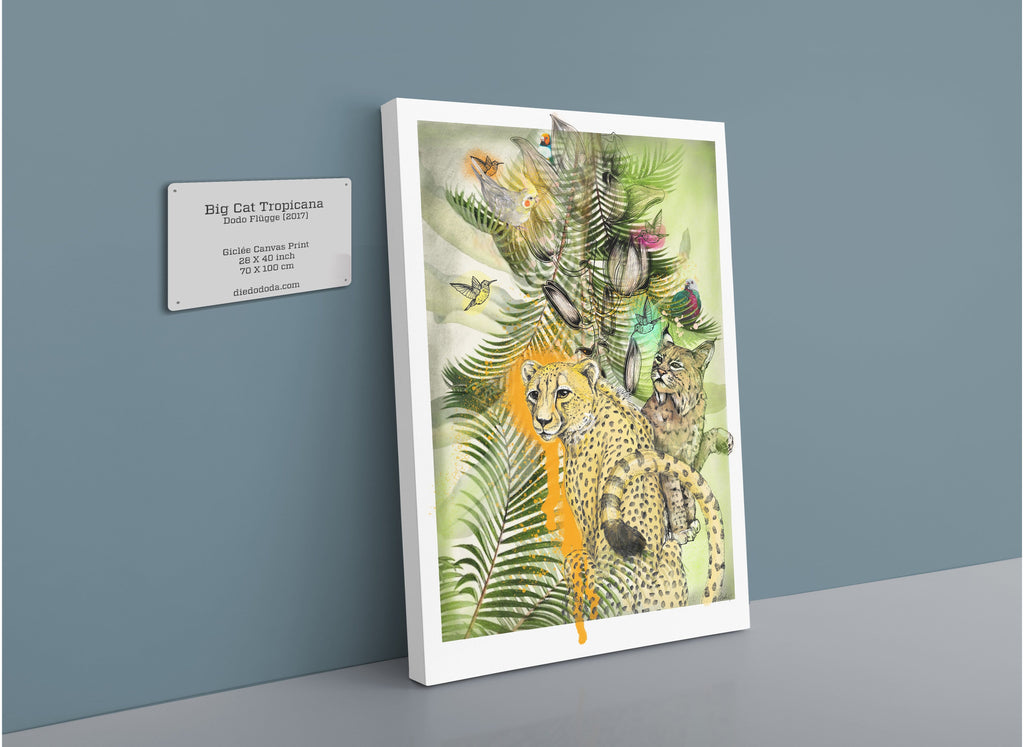 Big Cat Tropicana Canvas Print The Gathering 28"x40"(70x100 cm) Canvas Print