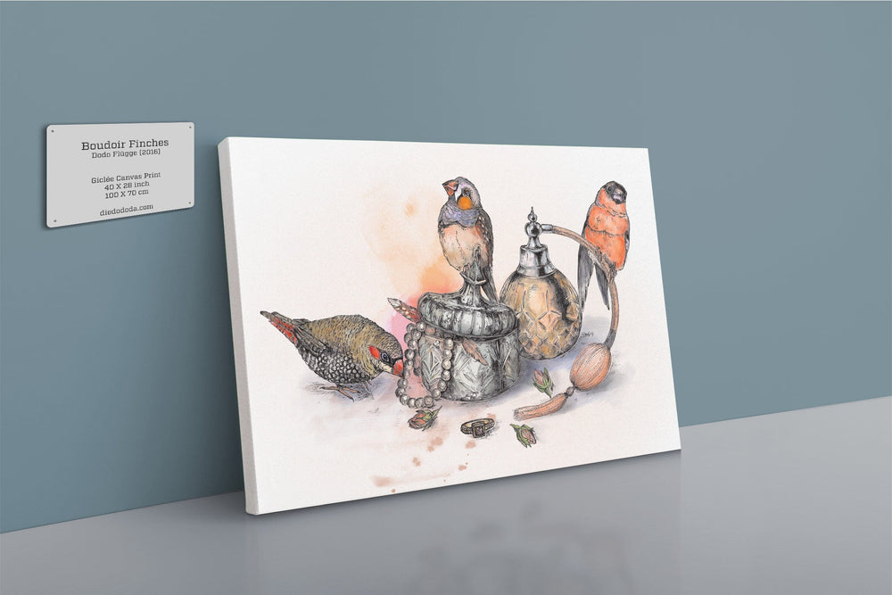 Boudoir Finches Canvas Print The Gathering 28"x40"(70x100 cm) Canvas Print