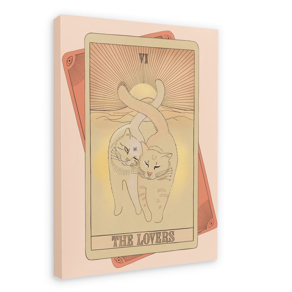 The Lovers Canvas Print Tarot Cats 28"x40"(70x100 cm) Canvas Print