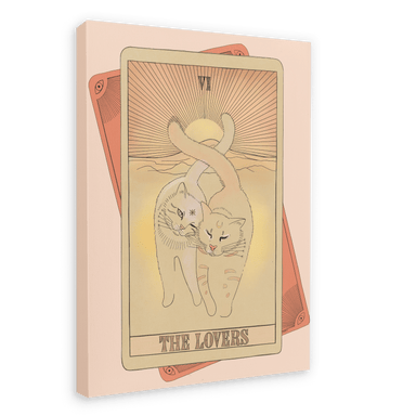 The Lovers Canvas Print Tarot Cats 28"x40"(70x100 cm) Canvas Print