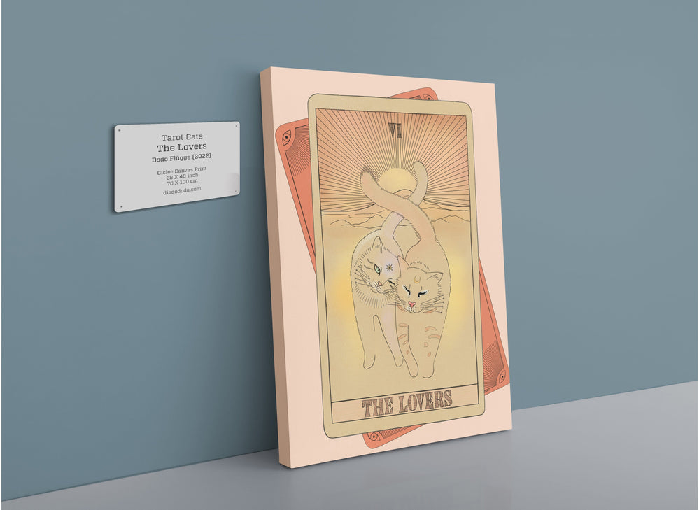 The Lovers Canvas Print Tarot Cats 28"x40"(70x100 cm) Canvas Print