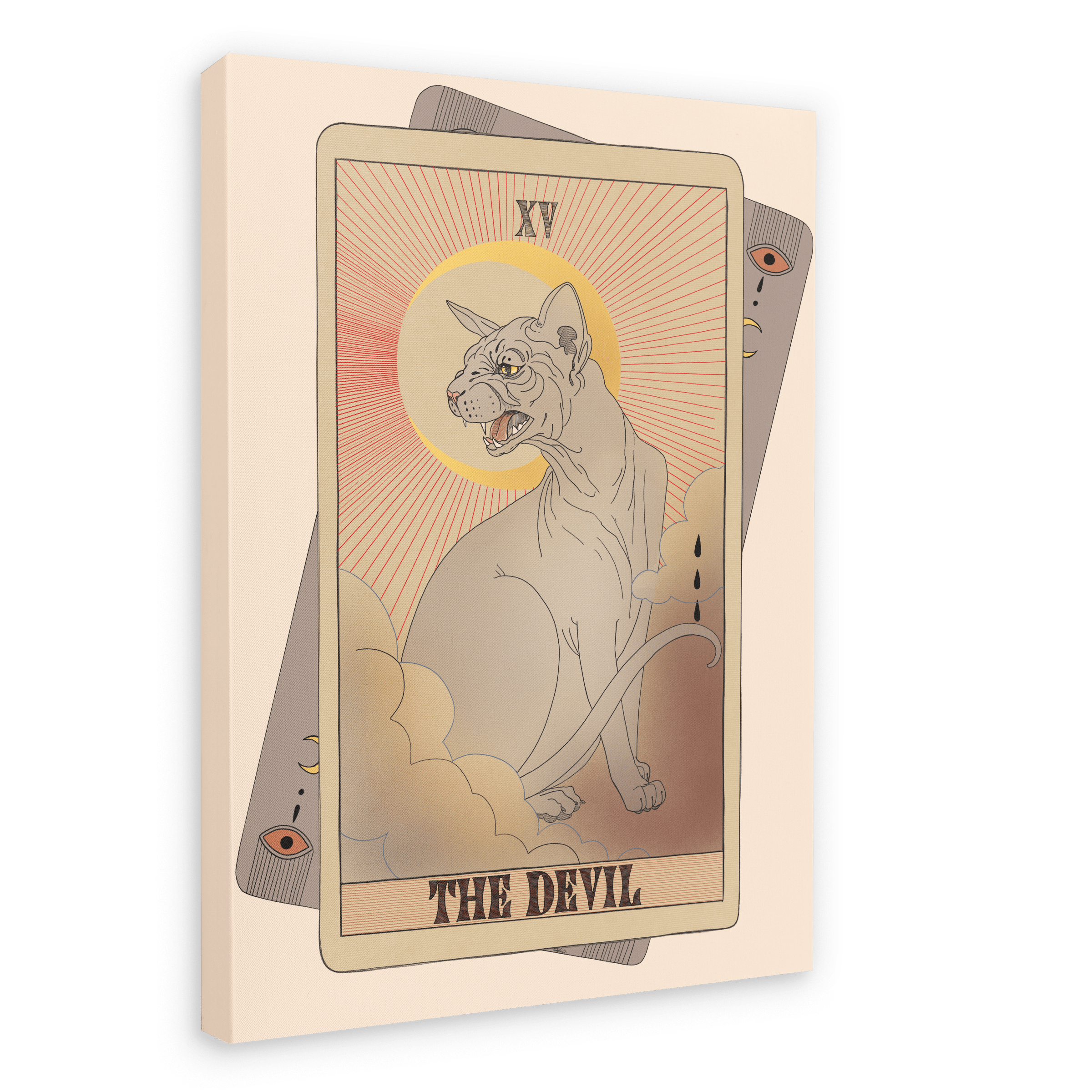 The Devil Canvas Print Tarot Cats 28