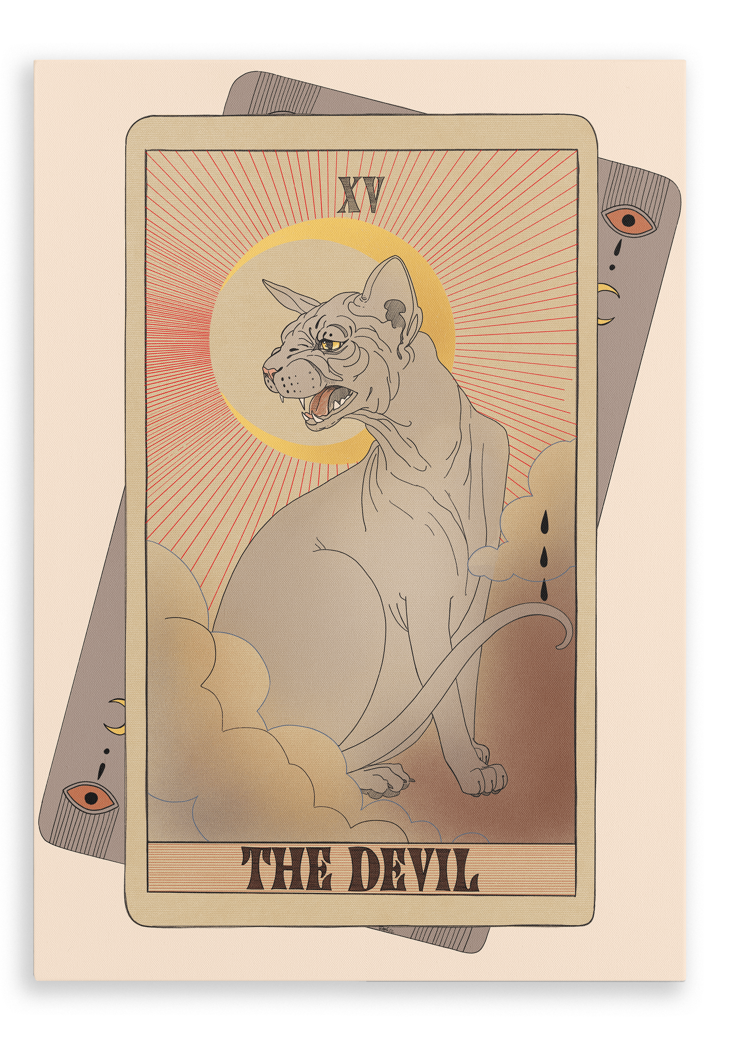 The Devil Canvas Print Tarot Cats 28