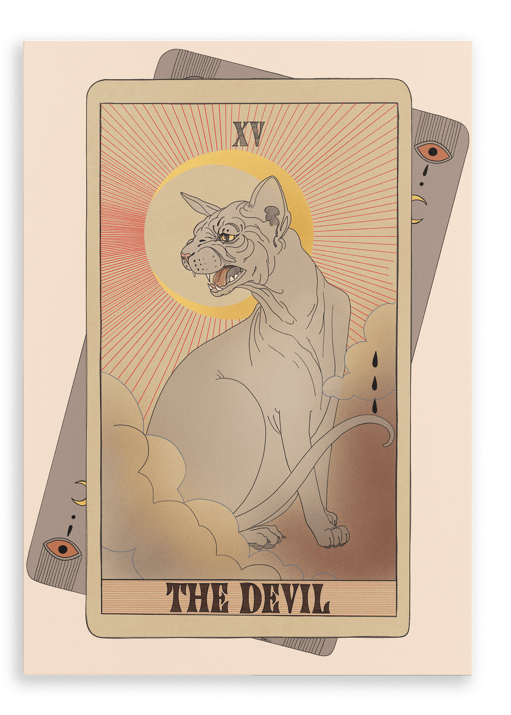 The Devil Canvas Print Tarot Cats 28"x40"(70x100 cm) Canvas Print