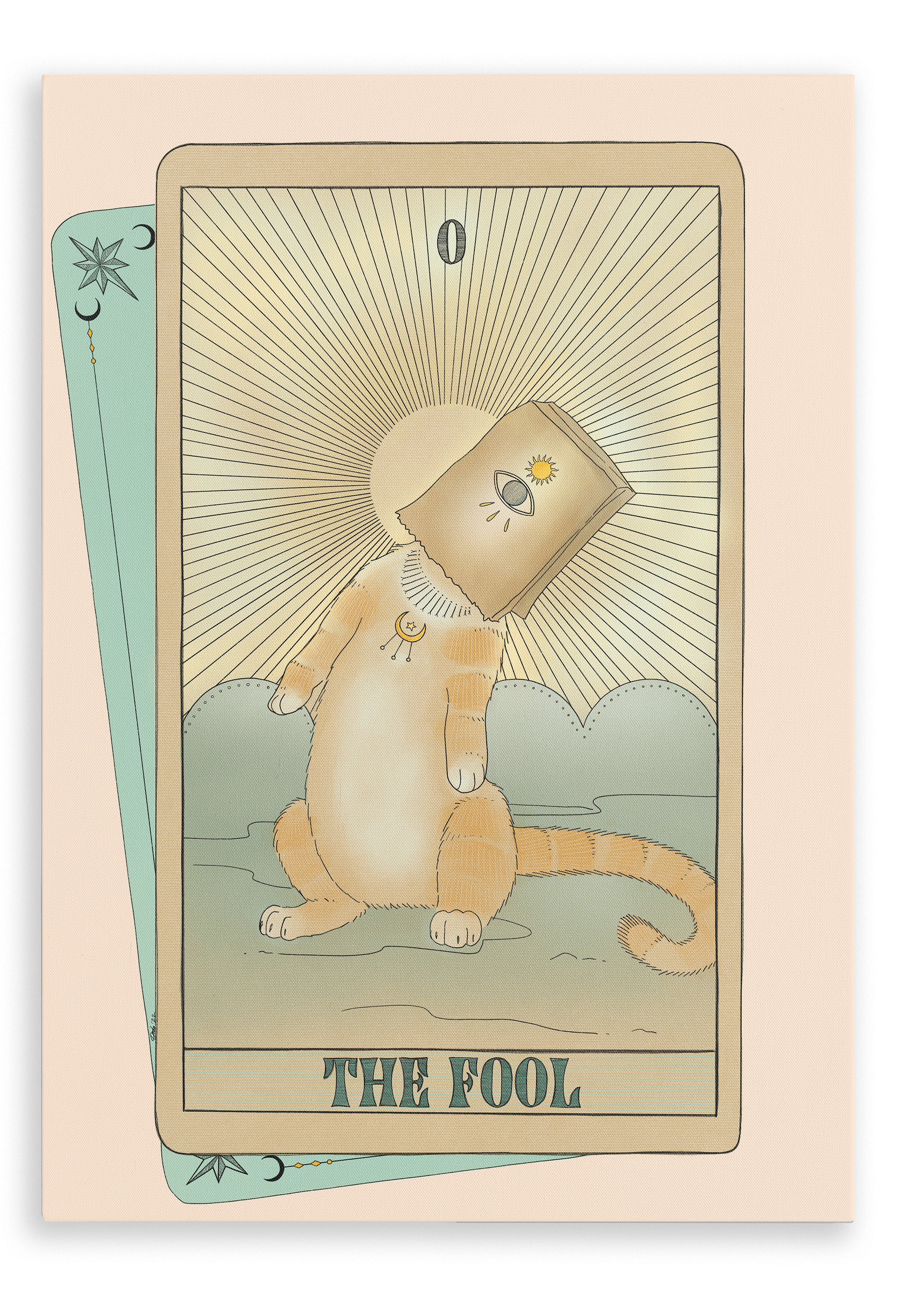 The Fool Canvas Print Tarot Cats 28