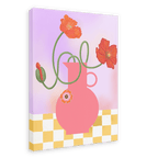 Poppies In Pink Printed Canvas Wall Art Happy Stems 28"x40"(70x100 cm) Canvas Print