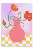 Poppies In Pink Printed Canvas Wall Art Happy Stems 28"x40"(70x100 cm) Canvas Print