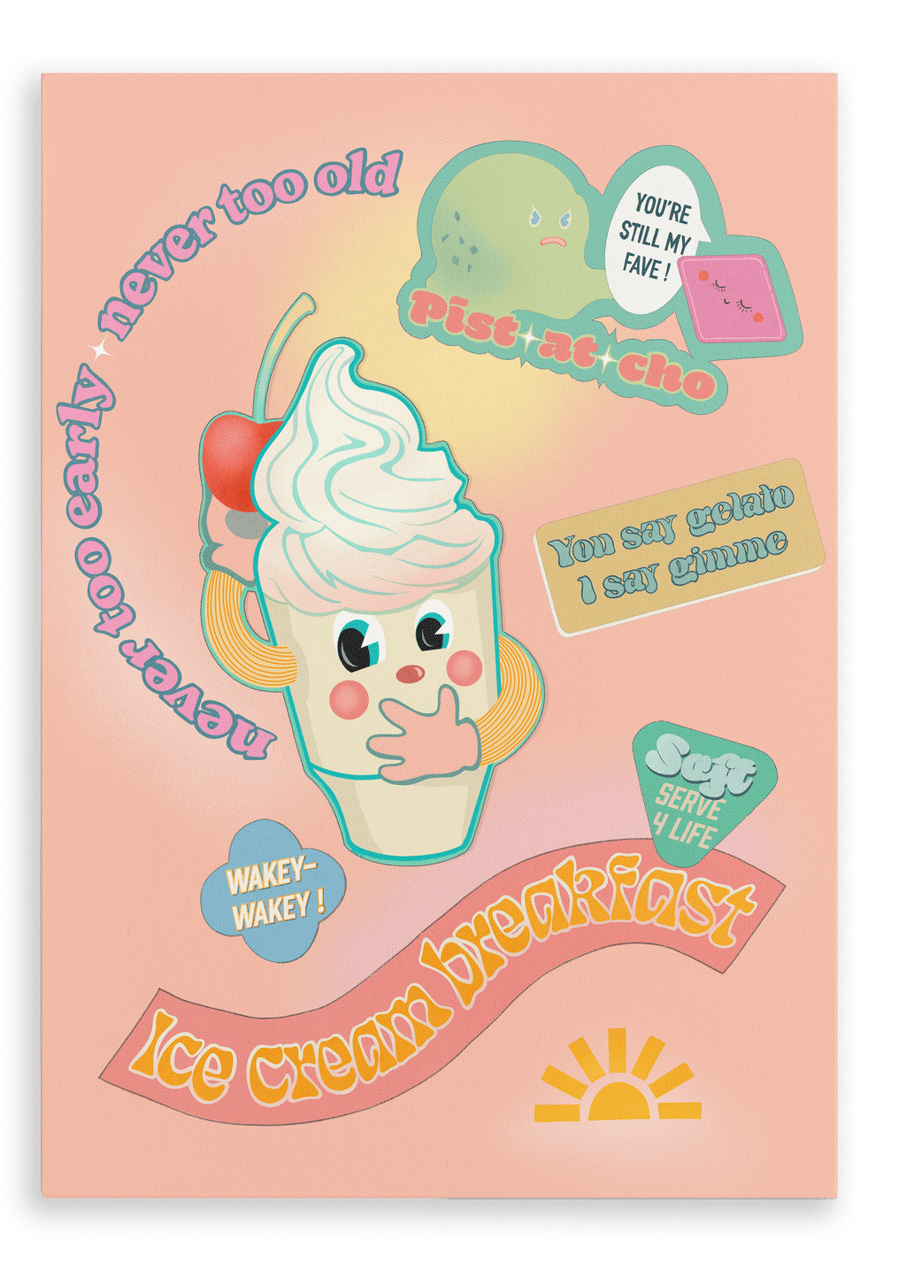 Ice Cream Breakfast Canvas Print Favourite Things 28"x40"(70x100 cm) Canvas Print