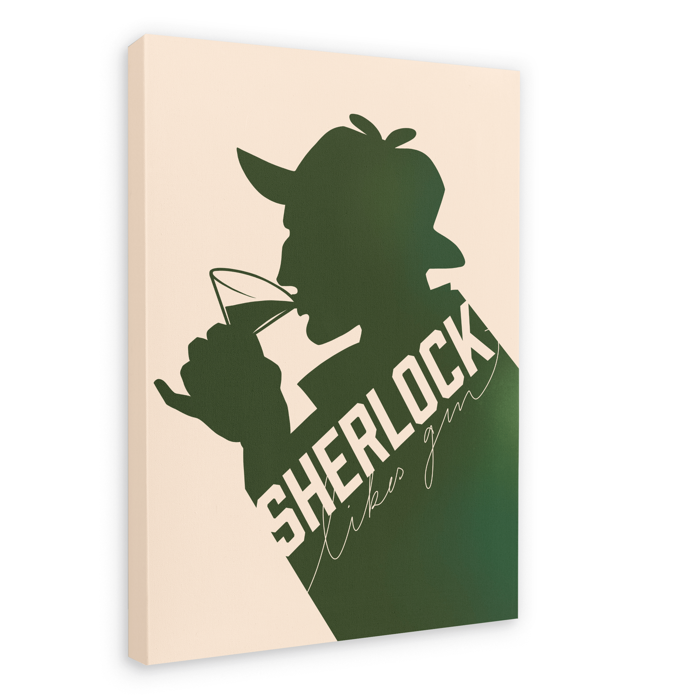 Sherlock Likes Gin Botanical Pink Printed Canvas Wall Art Boozehound 28