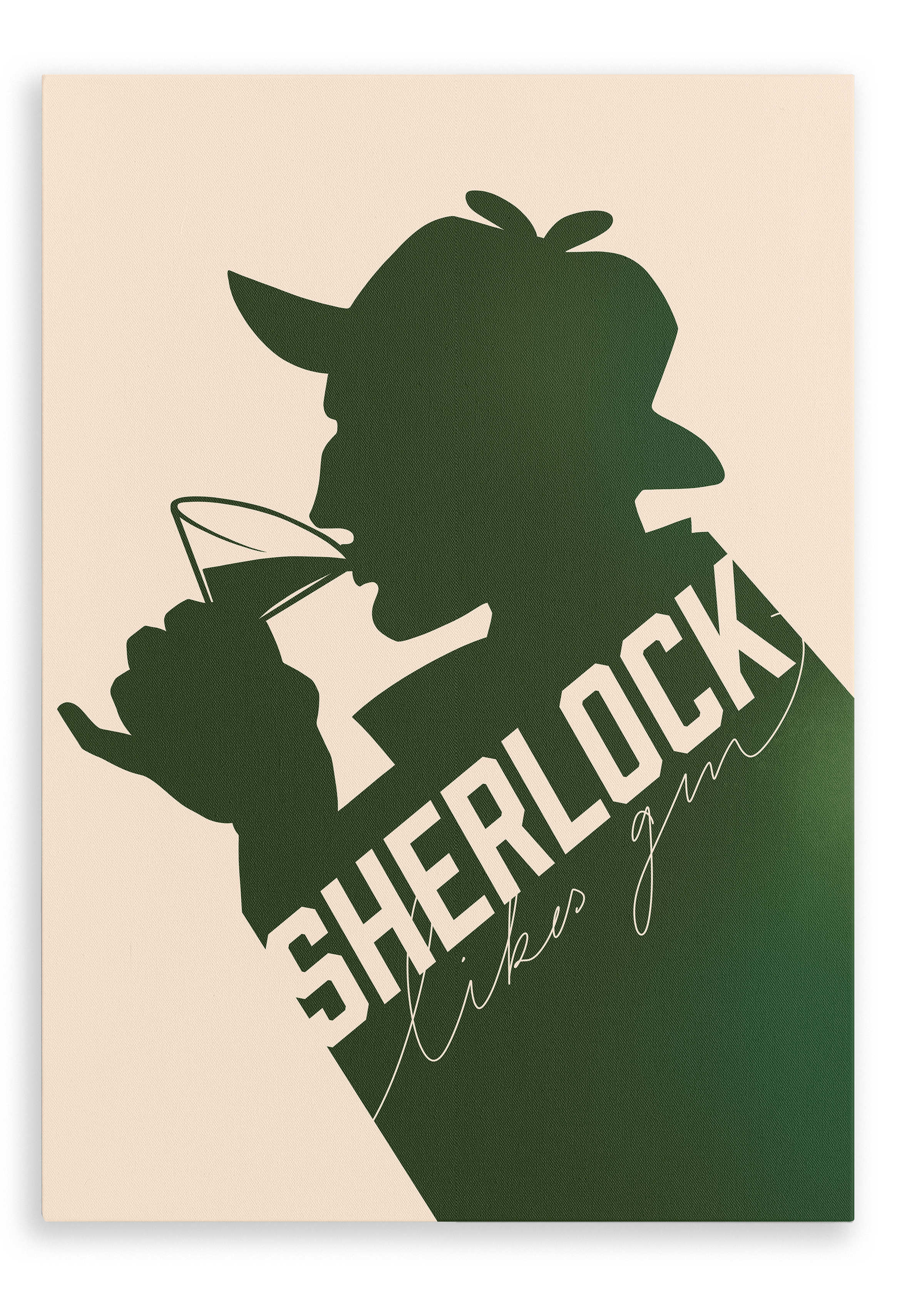 Sherlock Likes Gin Botanical Pink Printed Canvas Wall Art Boozehound 28