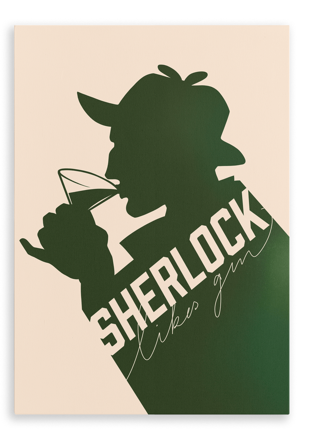 Sherlock Likes Gin Botanical Pink Printed Canvas Wall Art Boozehound 28"x40"(70x100 cm) Canvas Print