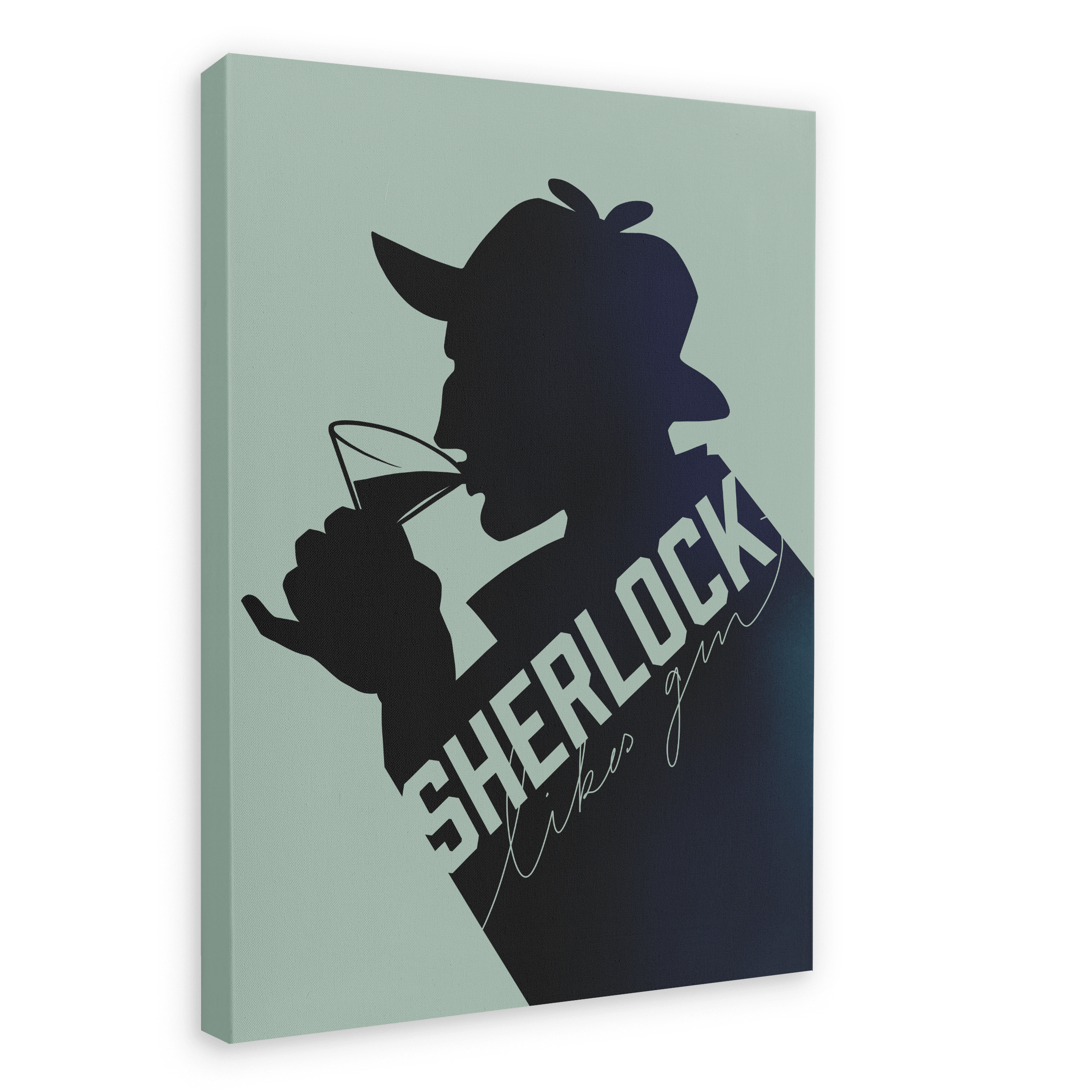 Sherlock Likes Gin Midnight Matte Canvas Print Boozehound 28"x40"(70x100 cm) Canvas Print