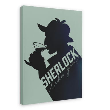 Sherlock Likes Gin Midnight Matte Canvas Print Boozehound 28"x40"(70x100 cm) Canvas Print