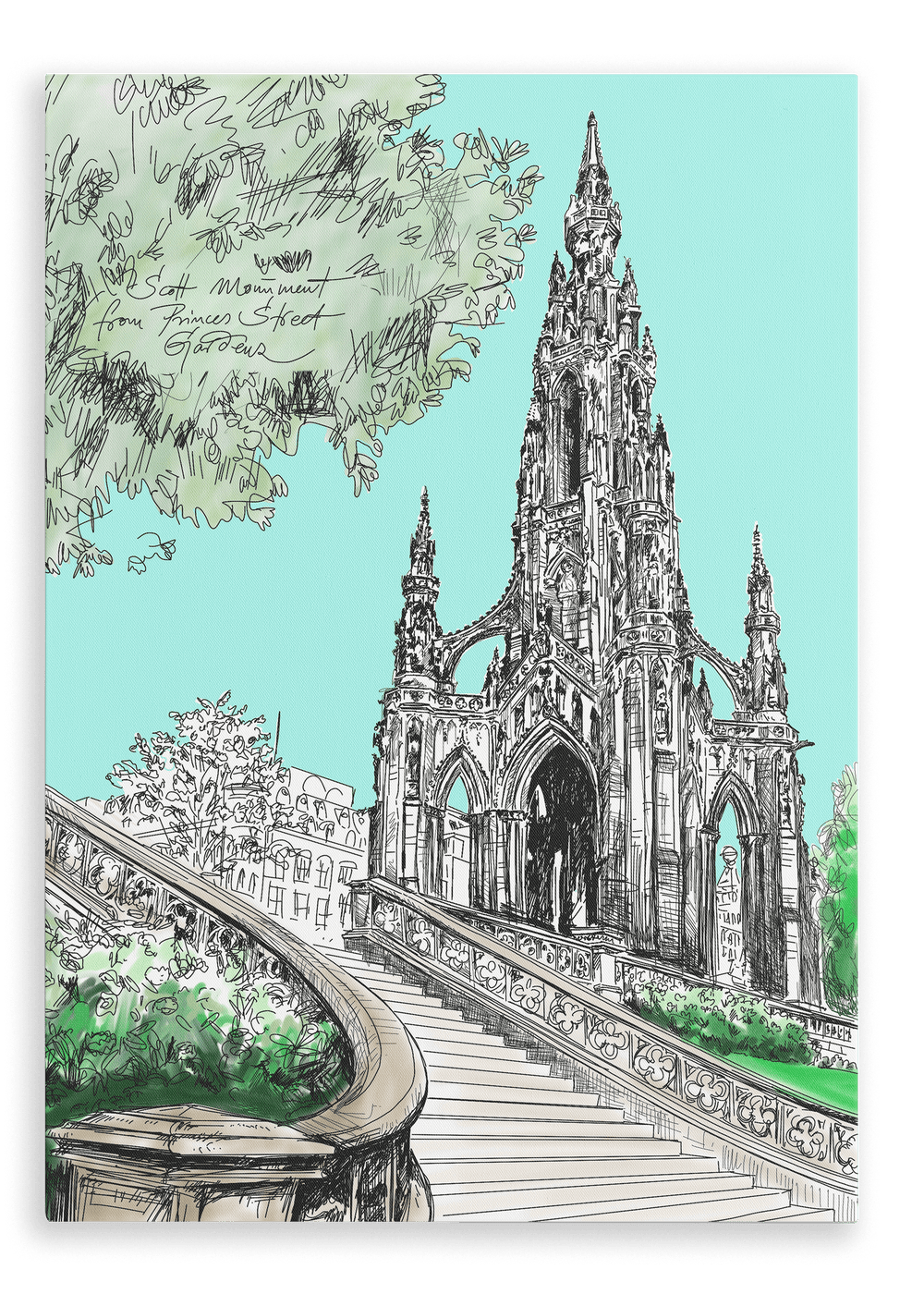 Scott Monument Canvas Print Essential Edinburgh 28"x40"(70x100 cm) Canvas Print